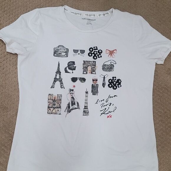 Karl Lagerfeld Tops - Karl Lagerfeld graphic tee size small.